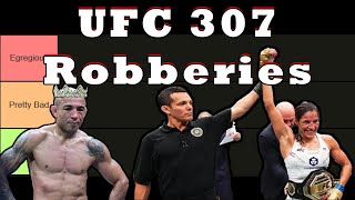 Ranking Each Robbery From UFC 307 Tier List [upl. by Nerte423]