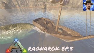 ARK RAGNAROK EP 5 HUNTING LEEDSICHTHYS SUNKEN SHIP [upl. by Eirehc]