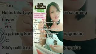 Ang Bayan Ko  Asin Cover by RioCarlaRC shorts cover ukulele tutorial [upl. by Fedak325]