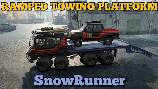 Ramped Towing Platform  New Frame Addon quick demonstration  Season 5 SnowRunner [upl. by Opportuna344]