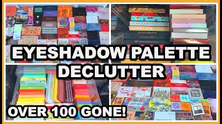 MASSIVE Eyeshadow Palette Collection Declutter  Dec 2023 [upl. by Aerb]