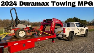 How many MPG does the new 2024 Silverado L5P Duramax get towing a heavy gooseneck trailer [upl. by Araj]