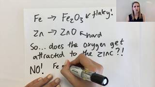 Galvanising zinc explanation sacrificial protection GCSE metals chemistry [upl. by Arther]