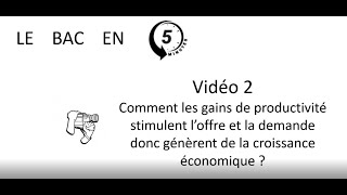 Gains de productivité et croissance économique Le bac en 5 minutes épisode 2 [upl. by Alyk]