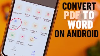 How To to Convert PDF to Word on Android Easiest Way [upl. by Germaine138]