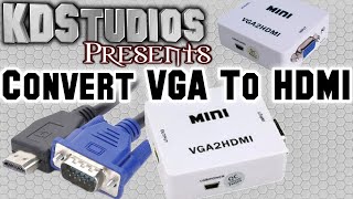 Convert VGA To HDMI With AudioEasy  VGA2HDMI Mini  How To Tutorial  Review [upl. by Olonam572]