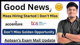 Good News Mncs Hiring Started  Golden Opportunity  2022 2023 2024  Aptean Test Mail Update [upl. by Aitnwahs]