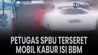 Petugas SPBU Terseret Mobil yang Kabur Setelah Isi BBM di Jaktim [upl. by Atiugram]