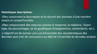 Cours de Statistique  Introduction à la Statistique  Cours 1  Premier trimeste [upl. by Ylam]