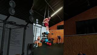 Athlete does an Iron Cross combo on the rings with straddle planche and front and back lev [upl. by Crystie]