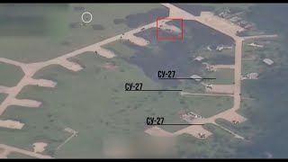 Ukrainian Su27 Destroyed at Myrhorod Air Base By Iskander Video Shows Two Different Strikes [upl. by Valentia339]