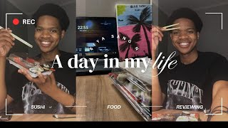 I Tried sushi for the first time vlog review food  A day in my life [upl. by Hallsy]