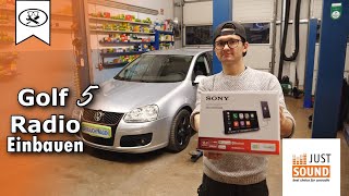 VW Golf 5 Sony Radio Einbauen  Installing the radio  VitjaWolf  Tutorial  HD [upl. by Annorah384]