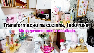 ESTOU ENCANTADA🥰 COZINHA ROSA DOS SONHOS FINALIZADA FAXINA COMPLETA E DECORAÇÃO LIMPEZA PESADA [upl. by Hada]