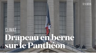 Un militant écologiste met en berne le drapeau du Panthéon pour dénoncer linaction climatique [upl. by Armond410]