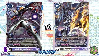 DIGIMON TCG Local match MaloMyotismon Purple vs Dorugoramon Black  TEA COFFEE AND GAMES [upl. by Afihtan]