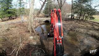 Mini Excavator Doing Drainage Work On The Farm [upl. by Araccot314]