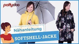 Anleitung Softshelljacke mit abnehmbarer Kapuze Taschen und Reißverschluss nähen [upl. by Amsab20]