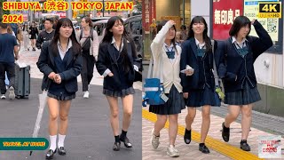 4k hdr Japan travel 2024  Walk in Shibuya 渋谷 Tokyo Japan  Relaxing Natural City ambience [upl. by Nywroc994]