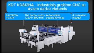 KDT KD812HA  industrinės 6ių pusių gręžimo CNC su dviem darbo stalais ir šešiais gręžimo mazgais [upl. by Niraj]