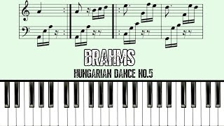 Brahms  Hungarian Dance No5 Piano Version [upl. by Aylat858]