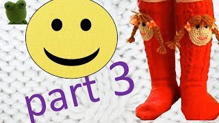 Knitting Knee high socks Knitted golfs for girls with applique part 3 [upl. by Eitnom]