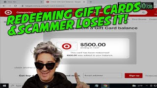 Grandma Redeems Target Gift Cards And Scammer Loses It [upl. by Mildrid183]