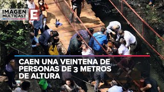 Así fue el derrumbe de un puente colgante en Cuernavaca Morelos [upl. by Moscow]