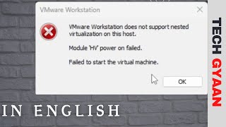 Solution For VMware quotIntel VTXEPT not supported  Module quotHVquot Power On Failed  In English [upl. by Odnumde]