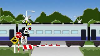 タイ王国の踏切アニメ Thailand Railroad Crossing ข้ามทางรถไฟ [upl. by Yorztif]