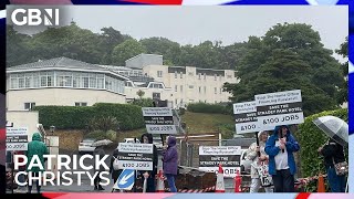 Welsh protesters BLOCK entrance of hotel set to house more than 200 asylum seekers [upl. by Calendra643]