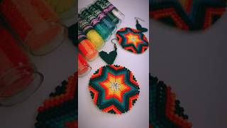 Aretes peyote triangular ❤️video completo en mi canal miyuki beadingtutorials peyotestitch [upl. by Aicenev]