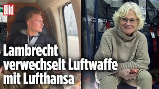 Mit Regierungsflieger in den Urlaub Lambrecht und Sohn fliegen in BundeswehrHubschrauber nach Sylt [upl. by Ahsikel]