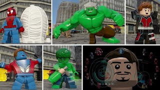 LEGO Marvels Avengers  All Character Transformations and Suit Ups [upl. by Cordie]