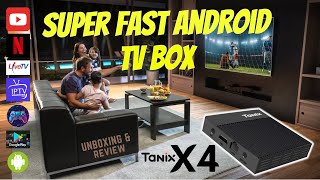 Fast Android TV Media Box ⫸ TANIX X4 ⫷ UNBOXING REVIEW [upl. by Ivonne]