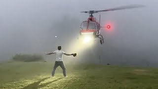 Man Gets Too Close To Landing Helicopter [upl. by Aerahs548]