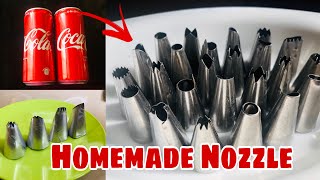 Homemade Nozzles From Waste Can  Homemade Nozzles For Cake  How To Make Nozzles For Cake [upl. by Grail199]