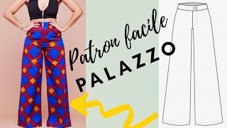 PATRON PANTALON PALAZZO  TRANSFORMER UN PANTALON DE BASE FACILEMENT ET RAPIDEMENT 😅PRETTY IRO [upl. by Nospmis]