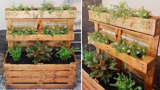 Creative way to Upcycle Pallets into flower planter box  DIY Garden ideas [upl. by Meggie111]