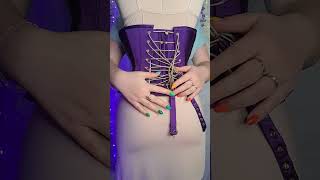 Custom purple corset with golden fanlacing customclothing 9inches [upl. by Ramunni]