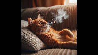 Smoke 🚬 in injuries ai aiimages aiart shortvideo clips funnycat kittten badycat poorcat [upl. by Nessie]