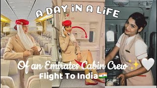 A Day In A LIFE of an EMIRATES Cabin Crew✈️✨Flight To INDIA🇮🇳Vlog🤍✨ [upl. by Yaj]