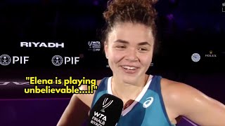 Jasmine Paolini Interview after beating Elena Rybakina at WTA Finals [upl. by Maram712]