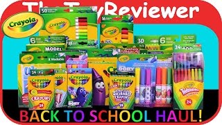 2016 Crayola Back to School Haul HUGE Crayons Markers Pencils Unboxing Toy Review by TheToyReviewer [upl. by Yttap]