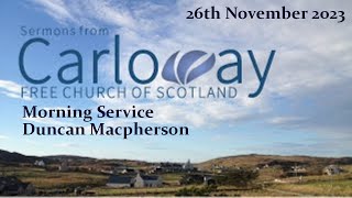 1 Kings 16291724 Duncan Macpherson 26112023 Morning Service [upl. by Cathy133]