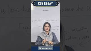 Governance  CSS English Essay  Maam Sehr  Officers Academy cssguidance pakistan facts css [upl. by Krahmer]