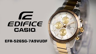 Jam Tangan Casio Edifice EFR526SG7A9VUDF White Dial Dual Tone Stainless Steel Strep Watch [upl. by Aiotal]