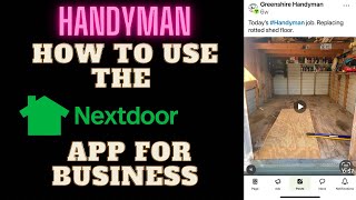 Handyman business marketingHow to use nextdoor app for business [upl. by Niryt520]