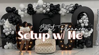 EVENT PLANNER VLOG Setup w Me  60th Birthday  Black White amp Silver Balloon Garland  DIYWITHKI [upl. by Ehr]