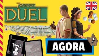 7 WONDERS DUEL AGORA Board Game  Review  Tutorial  How to Play English [upl. by Lynde]